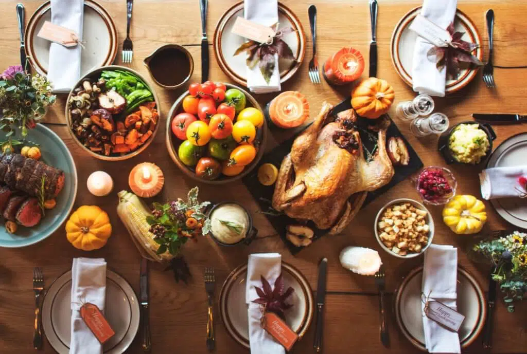 Thanksgiving table food CBD holiday recipes