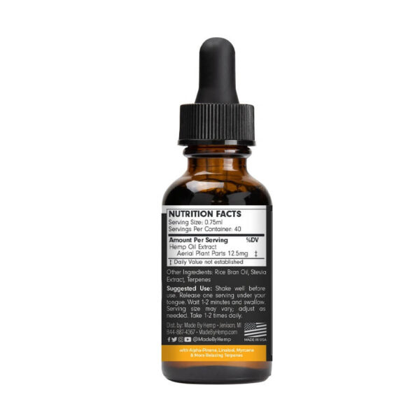 Made by Hemp: Focus THC Free CBD Tincture (500mg, 1000mg, 2000mg) - Image 3