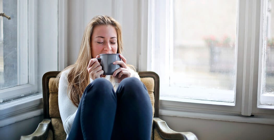 A person feeling calm and relaxed