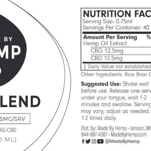 Made by Hemp - CBG/CBD Oil Tincture (1000mg), view 2