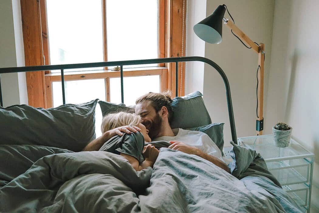 A person resting comfortably at home
