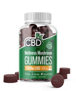 CBDfx Wellness Mushroom CBD Gummies, 25mg, 60 count bottle
